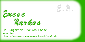 emese markos business card